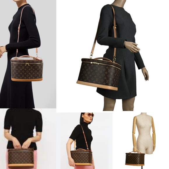 Louis Vuitton Monogram Nice Vanity 2way Shoulder Bag Train Case GM Authentic - Picture 9 of 15